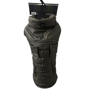 Silver Paw Easy Fit Dog Jacket Sherpa Lined Khaki Green Large New W/tag quilted